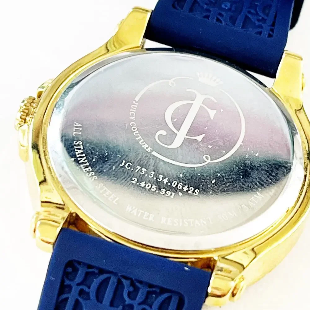 Juicy Couture Rainbow Crystal Gold & Navy Watch